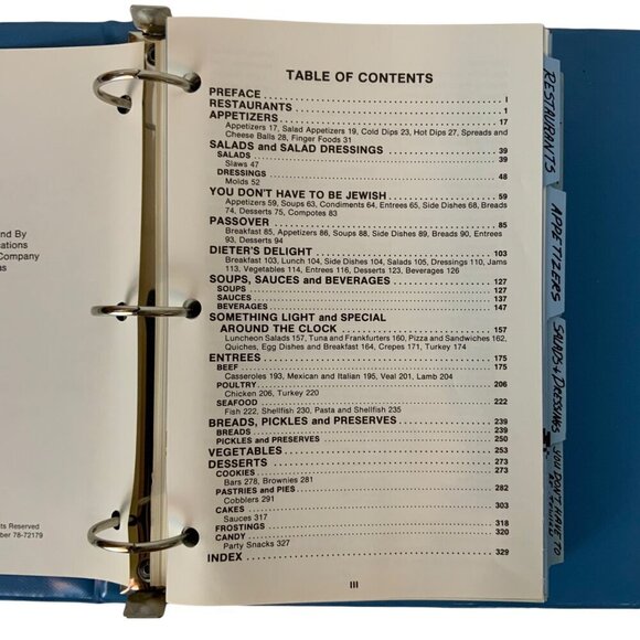 A Cooks Tour Of Shalom Cookbook By Temple Shalom Sisterhood Dallas 1978 Binder - Picture 6 of 16